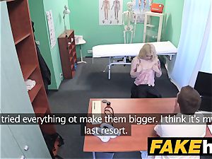 fake clinic Fit platinum-blonde sucks spear